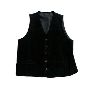 Vintage Black Suede Leather Vest REPP XLT